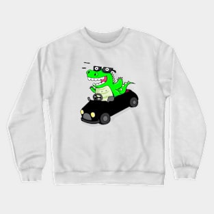 dinosaur in car ennjoy Crewneck Sweatshirt